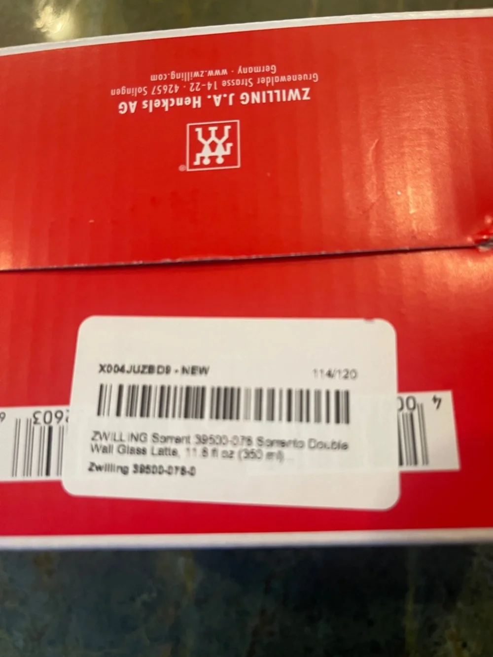 ZWILLING Sorrento Latte Macchiato Glasses - Clear with Red Accents - Picture 4 of 4